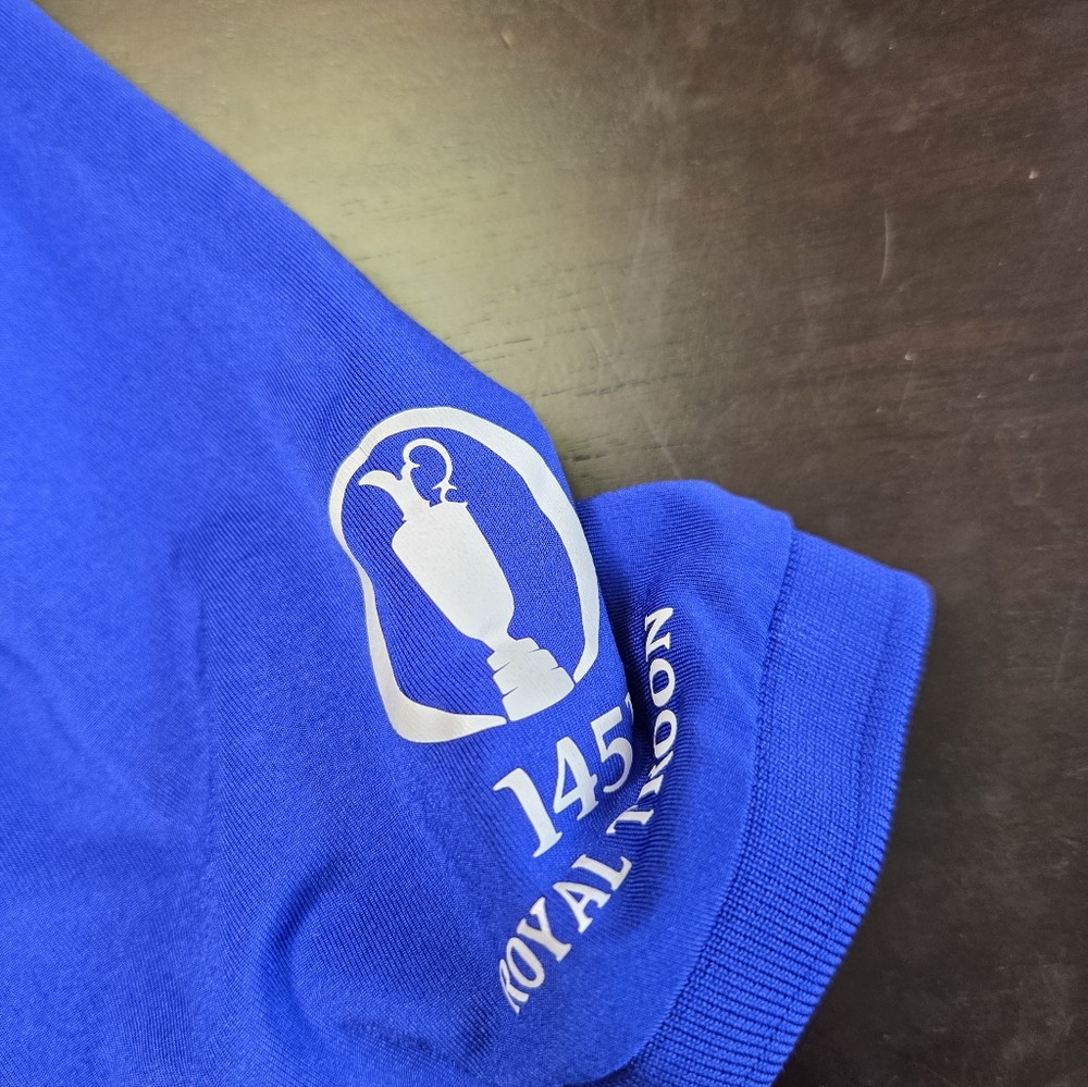 RLX Ralph Lauren Mens Polo Shirt Blue Royal Troon 145th Open Golf Colorblock L - Picture 5 of 5